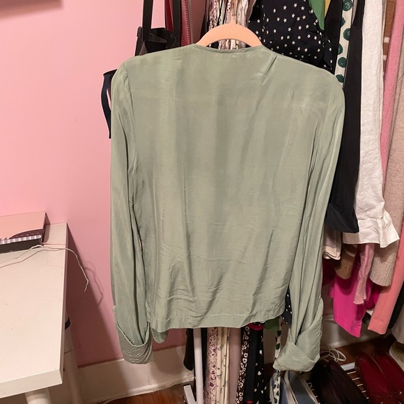 SOLD❌Djerf Avenue Tie Top Long Sleeve Pistachio - Picture 3 of 5